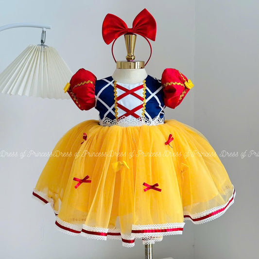 Handmade Snow White Tutu Dress | Disney Princess Costume with Headband