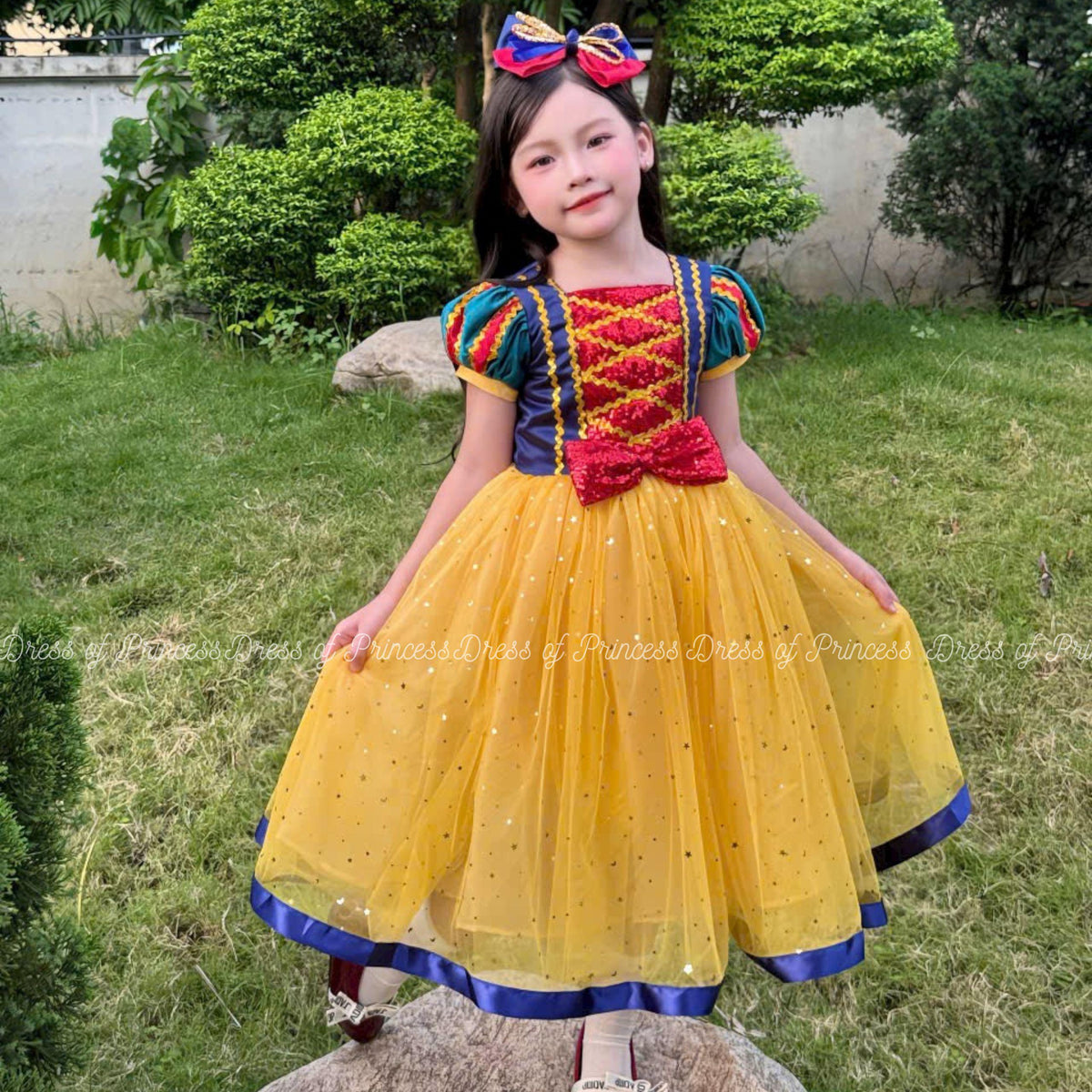 Snow White Princess Dress: Toddler Birthday Costume with Headband