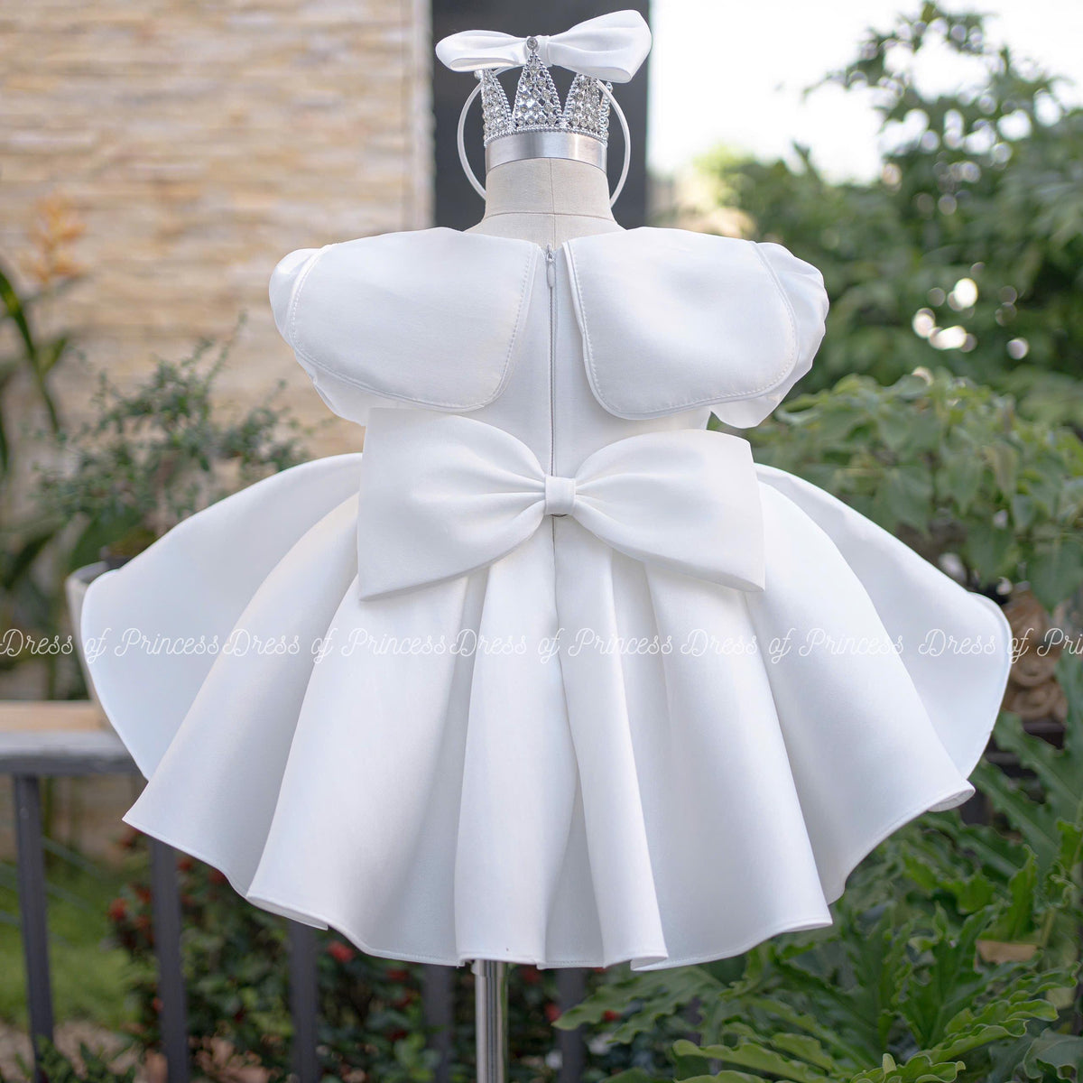 White Baby Girl Dress, Princess Birthday Dress, Toddler Party Dress, White Flower Girl Dress, Puffy Sleeve Dress, Luxury Baby Dress
