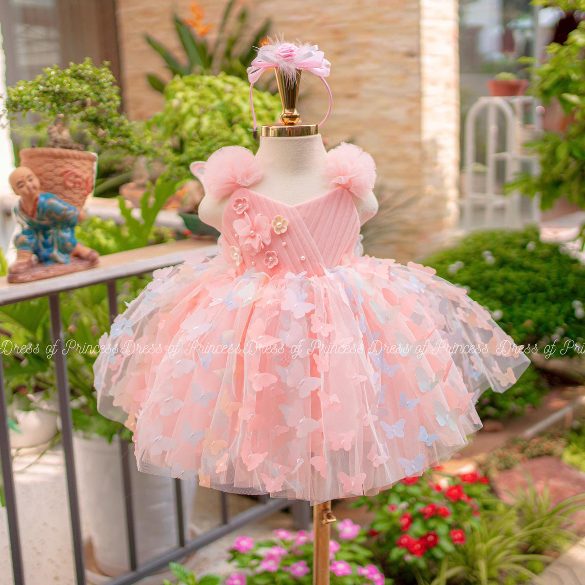 Pink Butterfly Fairy Dress, Butterfly Wings Dress, Princess Birthday Dress, Toddler Party Dress, Flower Girl Dress, Fairy Costume Outfit