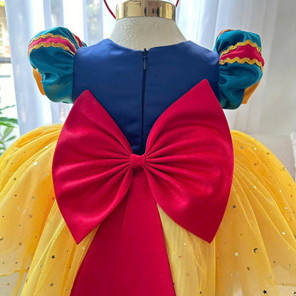 Snow White Princess Dress: Toddler Birthday Costume with Headband
