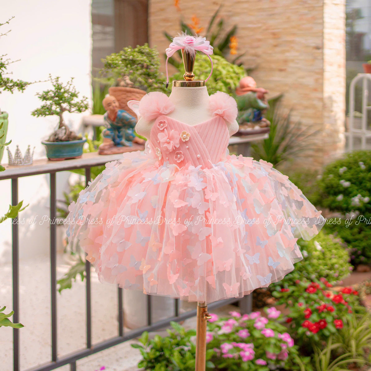 Pink Butterfly Fairy Dress, Butterfly Wings Dress, Princess Birthday Dress, Toddler Party Dress, Flower Girl Dress, Fairy Costume Outfit