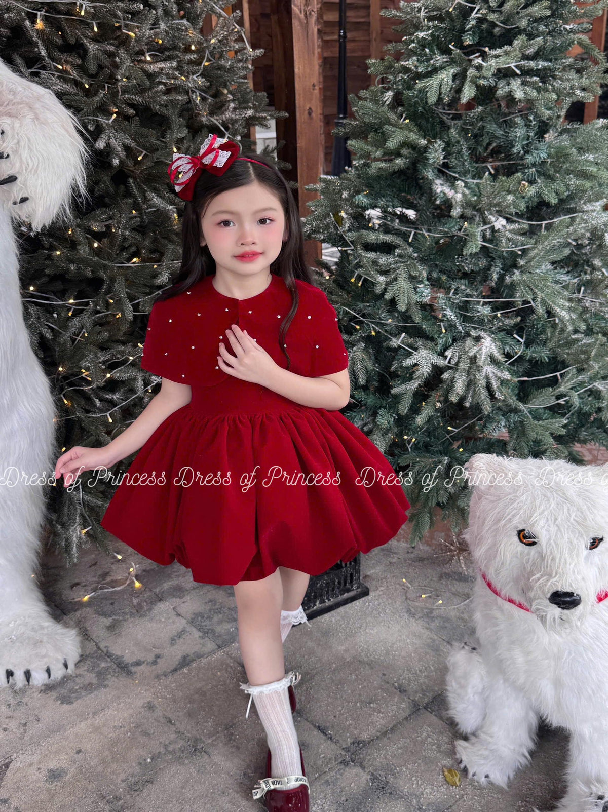 Red Christmas Dress for Girls, Detachable Cape Dress, Holiday Party Dress, Toddler Christmas Outfit, Winter Birthday Dress