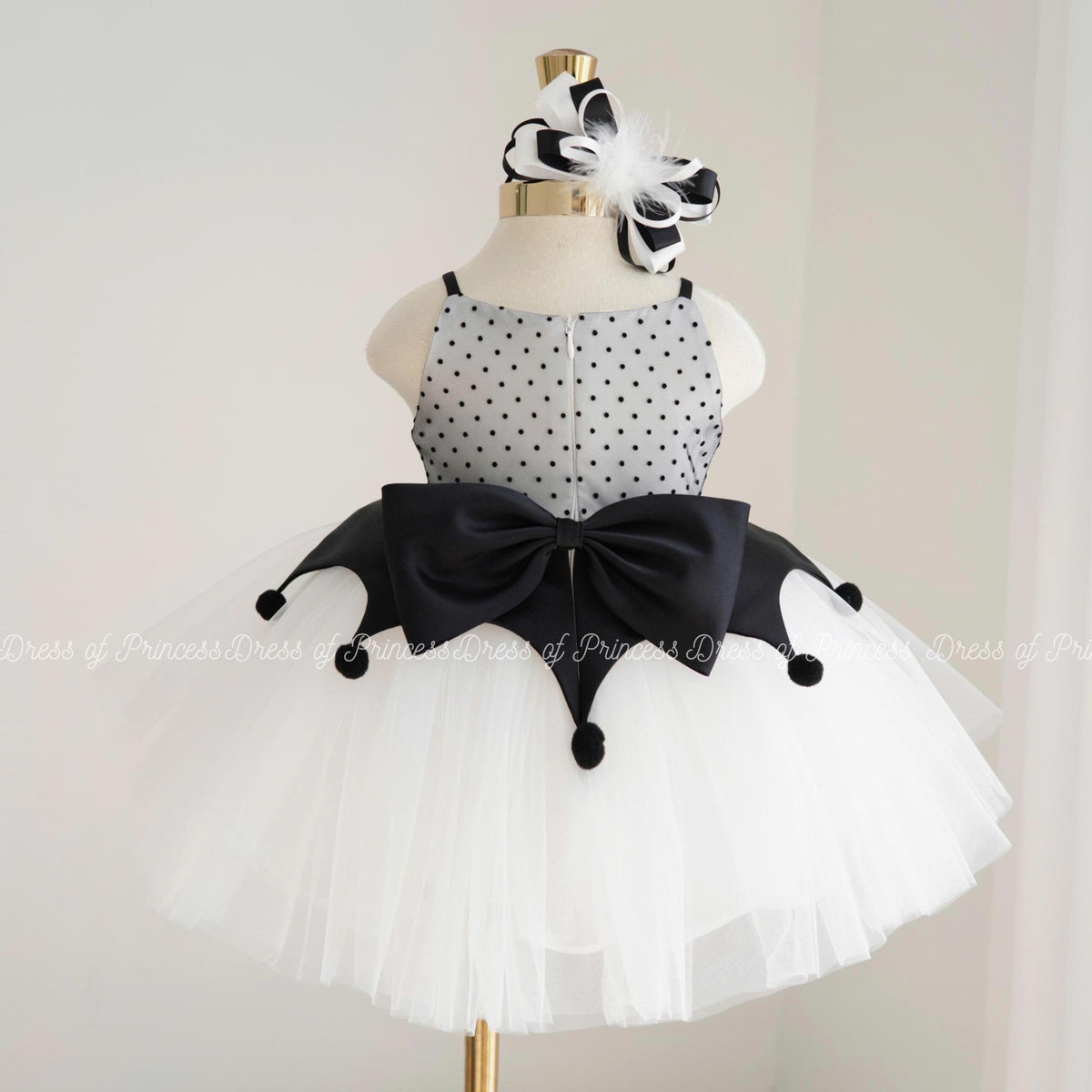 Handmade Harlequin Tutu Costume: Black & White Ballet Dress Set