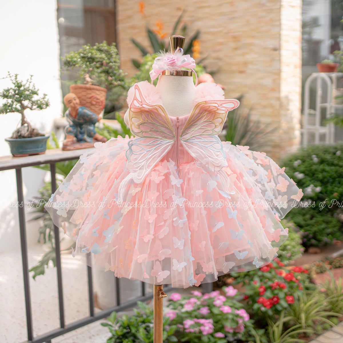 Pink Butterfly Fairy Dress, Butterfly Wings Dress, Princess Birthday Dress, Toddler Party Dress, Flower Girl Dress, Fairy Costume Outfit