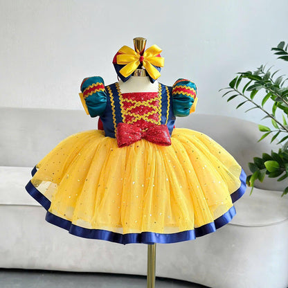 Snow White Princess Dress: Toddler Birthday Costume with Headband