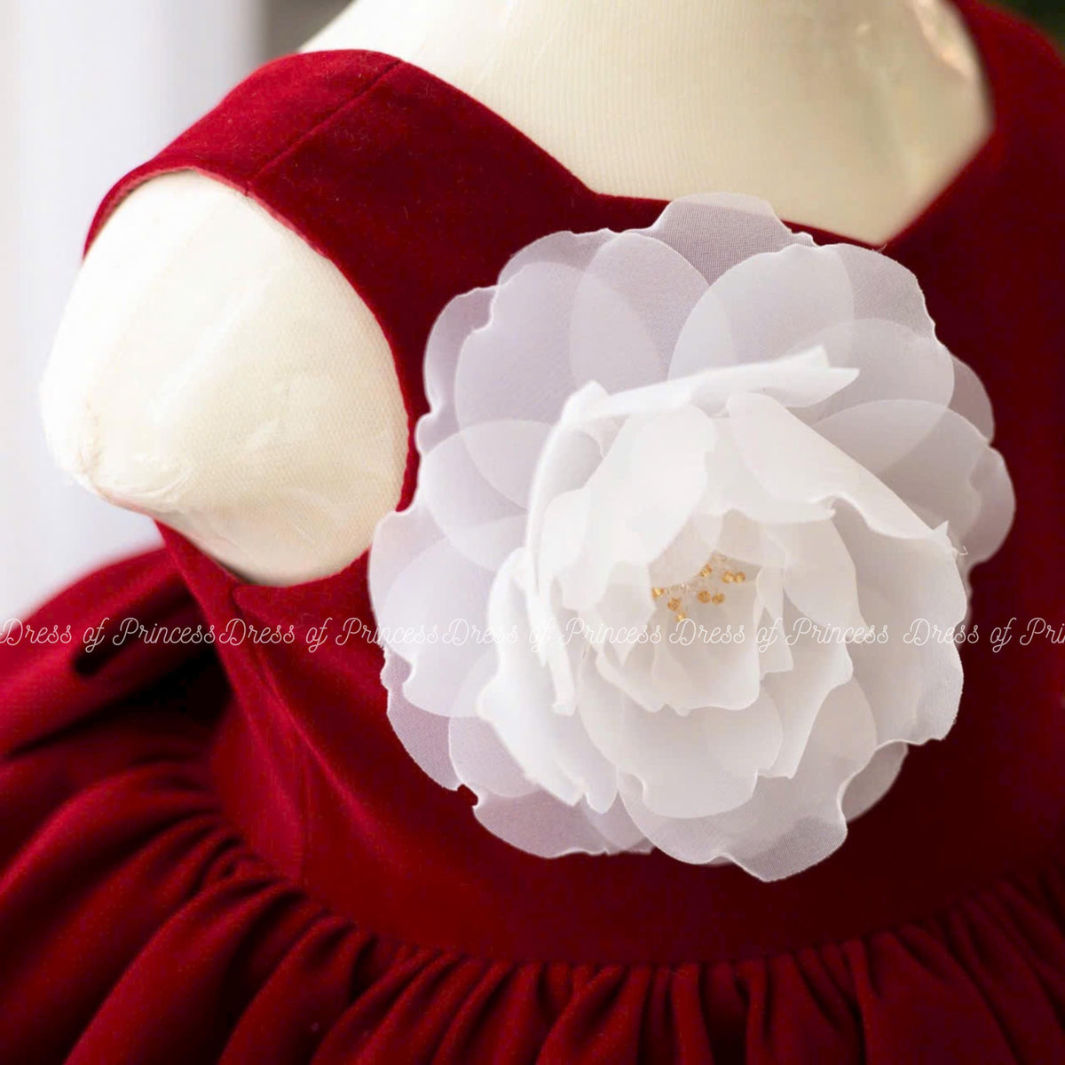 Luxury Red Velvet Baby Girl Dress with Jacket & Bow – Holiday, Birthday, Wedding Outfit