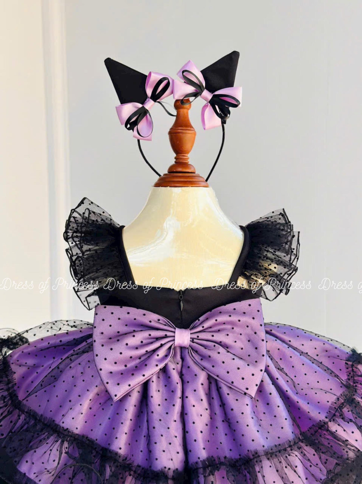 Kuromi Inspired Tutu Dress – Purple & Black Costume with Cat Ears
