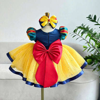 Snow White Princess Dress: Toddler Birthday Costume with Headband