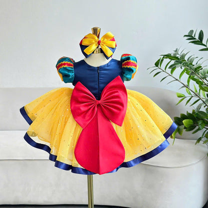 Snow White Princess Dress: Toddler Birthday Costume with Headband