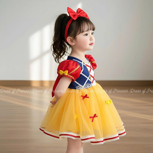 Handmade Snow White Tutu Dress | Disney Princess Costume with Headband